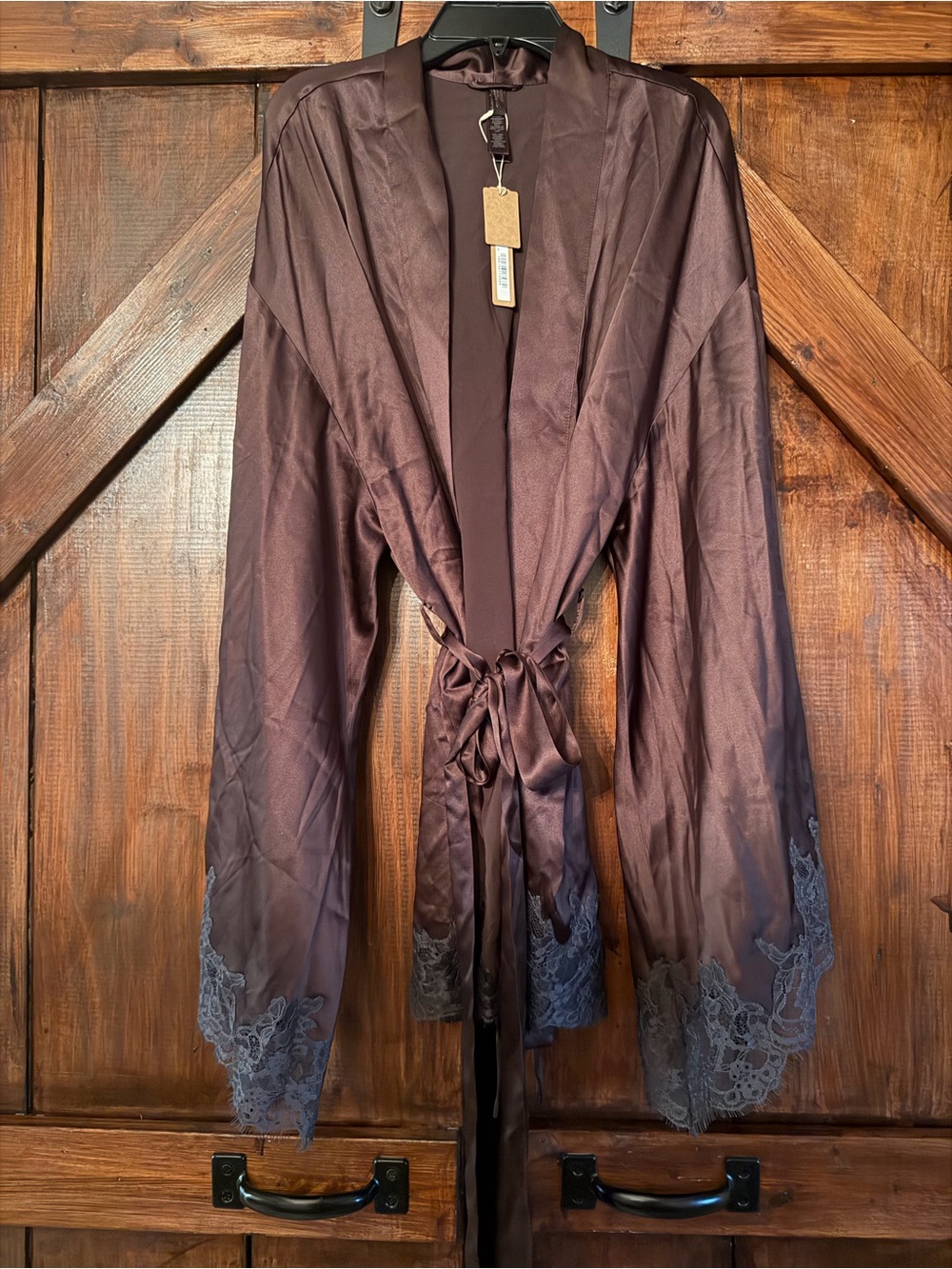SKIMS Brown Silk Robe